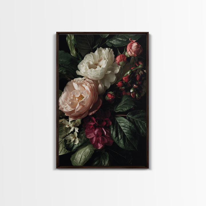 Baroque Roses Mixed Canvas Print, Maximalist Art, Wall Art, Living Room Decor, Abstract Art, Maximal, Printable Art, MAX-2x3-14