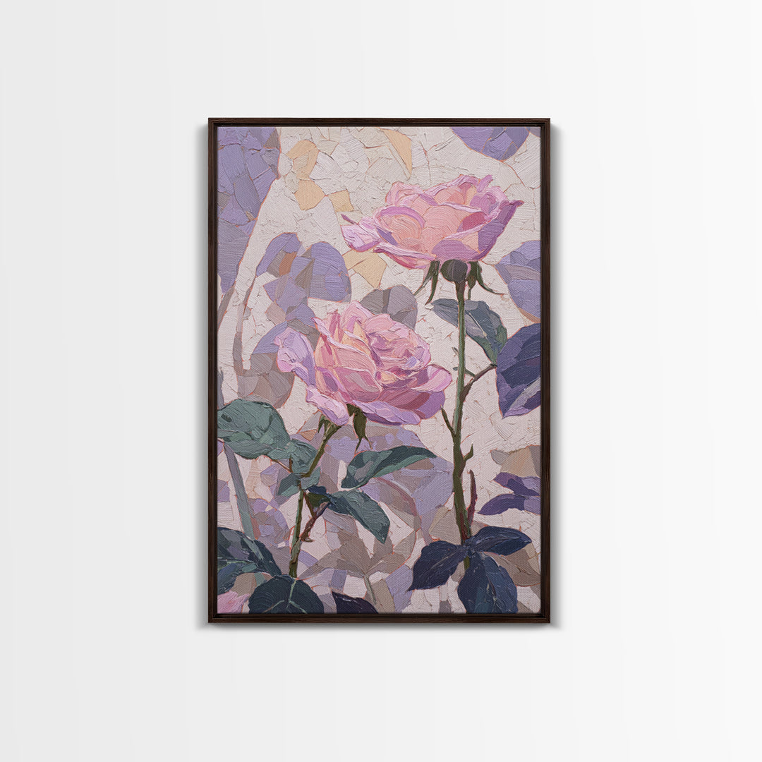 Baroque Roses Mixed Canvas Print, Maximalist Art, Abstract Art, Living Room Decor, Fine Art, Maximal, Retro Wall Art, MAX-2x3-62