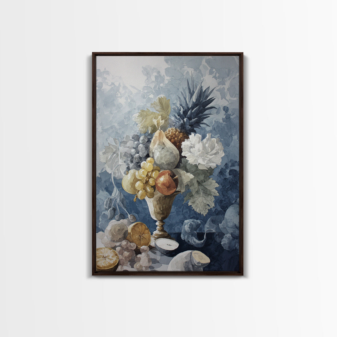 Rococo Fruit Feast Canvas Print, Maximalist Art, Boho Wall Art, Living Room Decor, Fine Art, Maximal, Trendy Wall Art, MAX-2x3-71