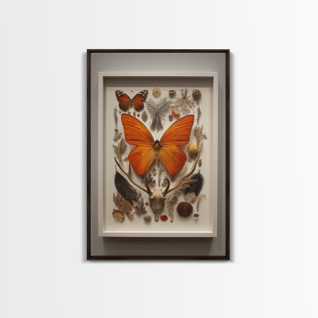 Framed Butterfly Collection Canvas Print, Maximalist Art, Printable Art, Living Room Decor, Fine Art, Maximal, Funky Wall Art, MAX-2x3-79