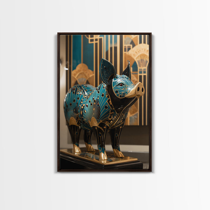 Folk Art Animal Parade Canvas Print, Maximalist Art, Pink Wall Art, Living Room Decor, Fine Art, Maximal, Gallery Decor, MAX-2x3-96