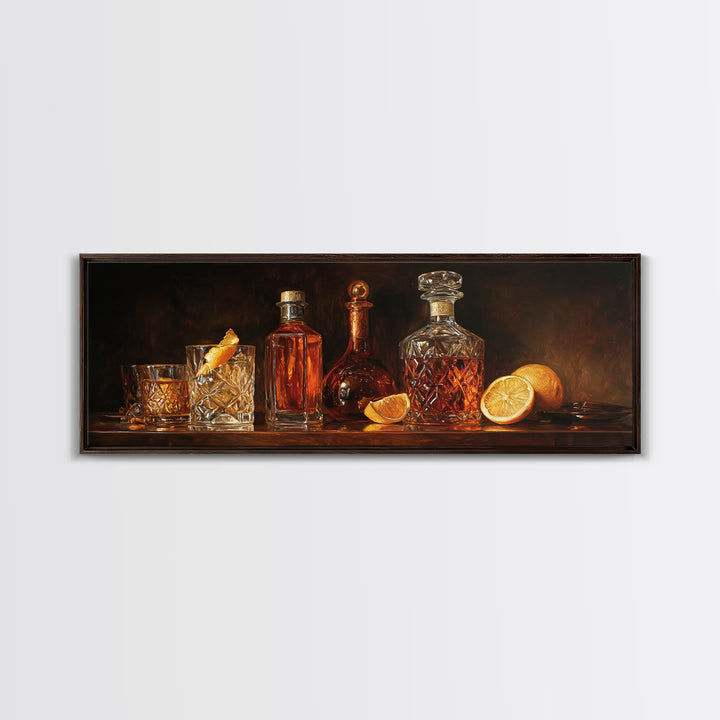 Retro Maximalist Cocktail Still Life Canvas Print, Maximalist Art, Abstract Art, Living Room Decor, Maximal, Retro Wall Art, MAX-3x1-34