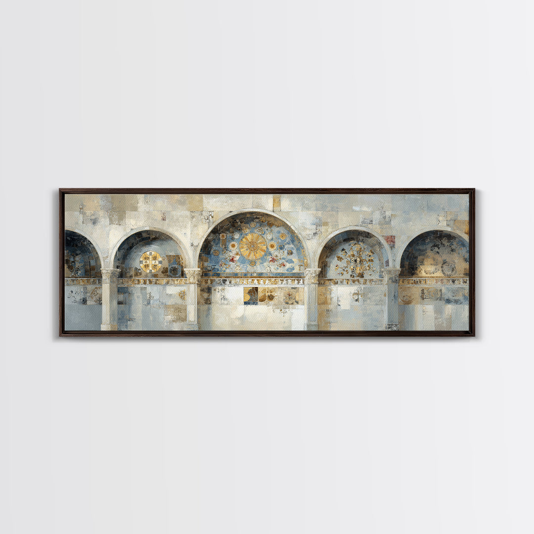 Ornamental Arch Filled Framed Canvas Print, Maximalist Art, Art Prints, Living Room Decor, Maximal, Dark Academia Decor, MAX-3x1-59