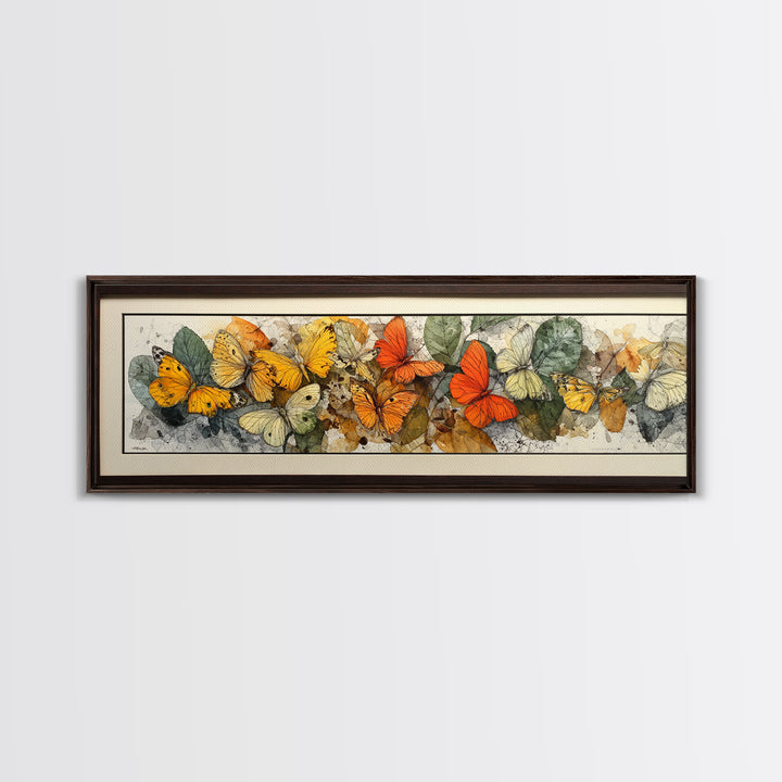 Framed Butterfly Collection Framed Canvas Print, Maximalist Art, Contemporary Art, Living Room Decor, Fine Art, Maximal, MAX-3x1-63