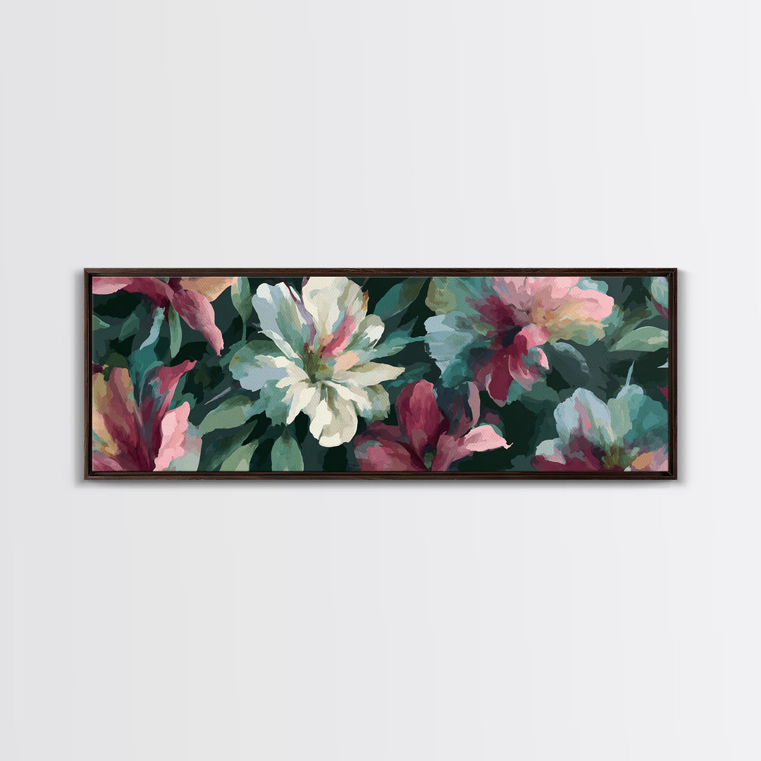 Matisse Inspired Cutouts with Vivid Floral Motifs Canvas Print, Maximalist Art, Modern Art, Living Room Decor, Oil Painting, MAX-3x1-98