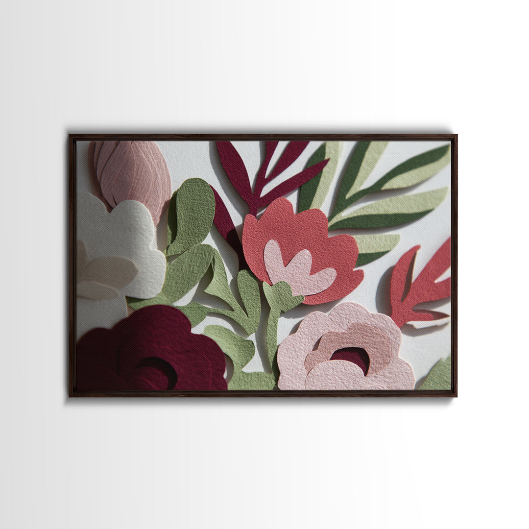 Matisse Inspired Cutouts with Vivid Floral Motifs Canvas Print, Maximalist Art, Digital Print, Living Room Decor, Maximal, MAX-3x2-14
