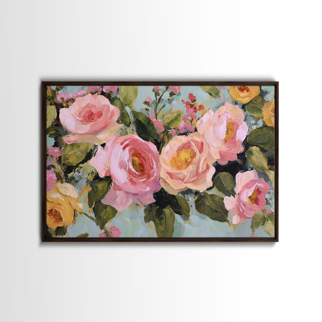 Baroque Roses Mixed Canvas Print, Maximalist Art, Living Room Wall Art, Living Room Decor, Abstract Art, Maximal, Boho Decor, MAX-3x2-34