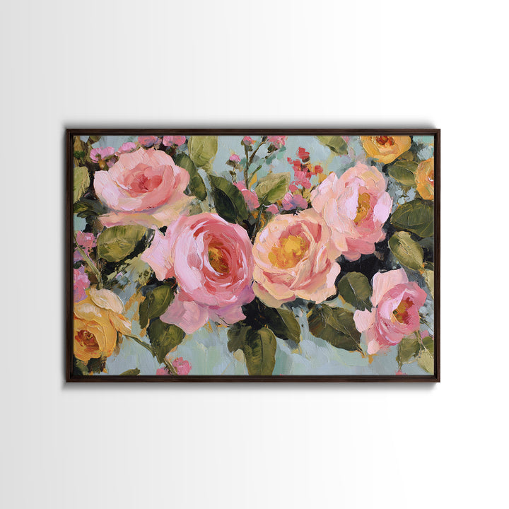 Baroque Roses Mixed Canvas Print, Maximalist Art, Living Room Wall Art, Living Room Decor, Abstract Art, Maximal, Boho Decor, MAX-3x2-34