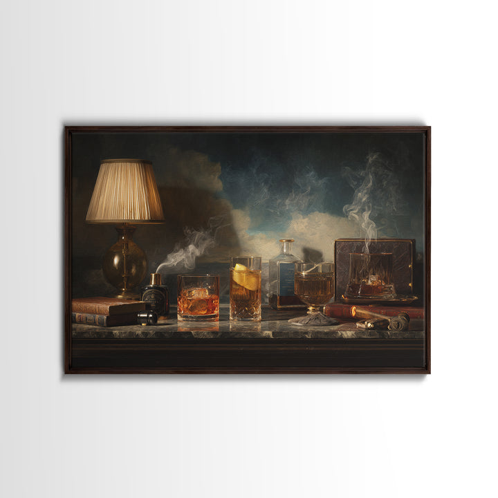 Retro Maximalist Cocktail Still Life Canvas Print, Maximalist Art, Funky Wall Art, Living Room Decor, Abstract Art, Maximal, MAX-3x2-94