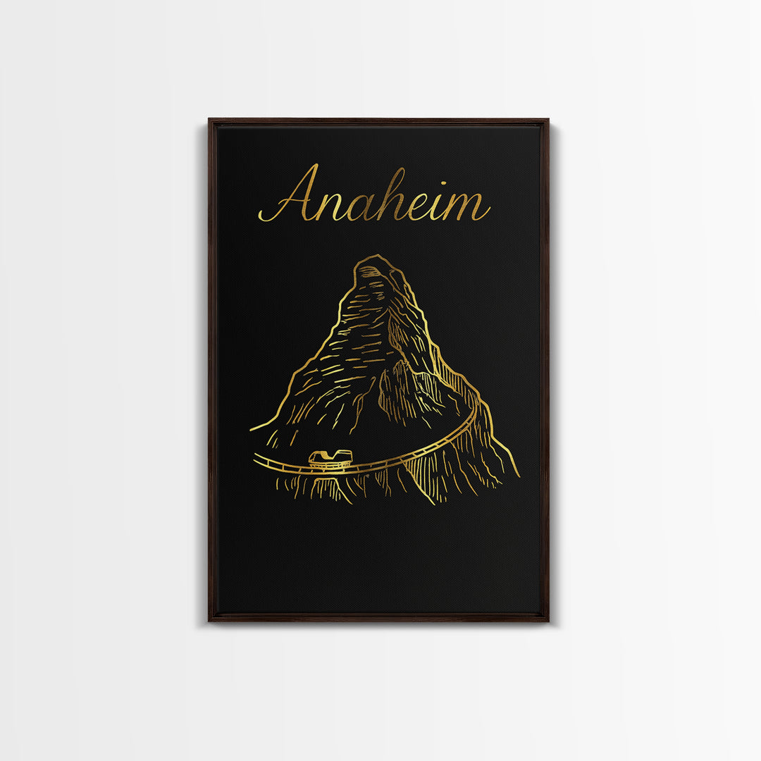 Anaheim Travel Poster, Canvas Print, Gold Outline Poster Art, Anaheim City Art, City Travel Prints, Travel Poster Set, Gift For Travelers