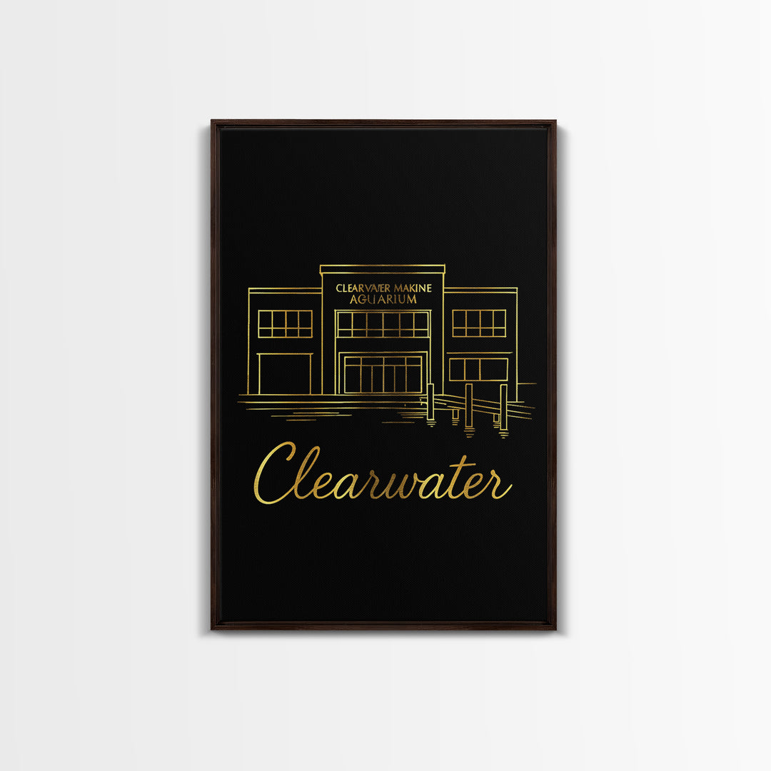 Clearwater Florida Travel Poster, Canvas Print, Dark Minimalist Wall Art, Clearwater Art Print, Travel Poster Art, Living Room Wall Art