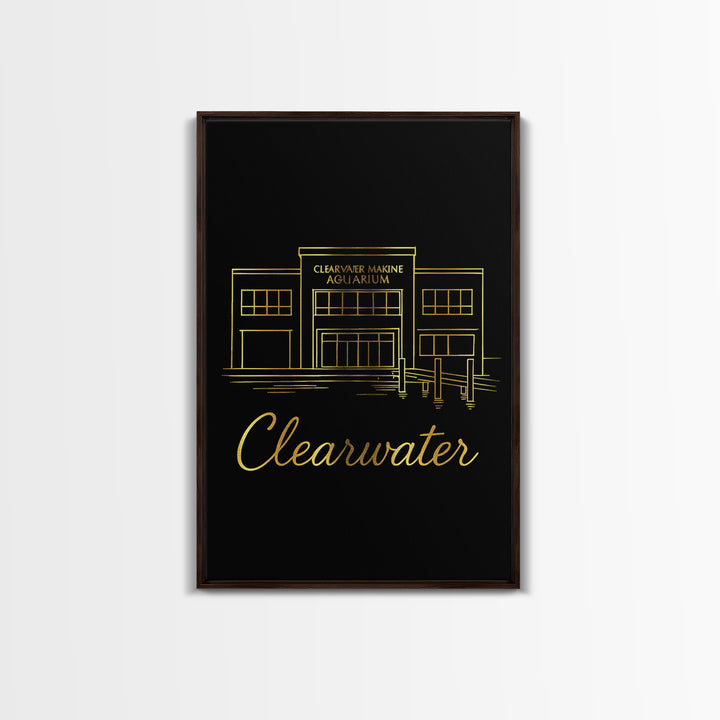 Clearwater Florida Travel Poster, Canvas Print, Dark Minimalist Wall Art, Clearwater Art Print, Travel Poster Art, Living Room Wall Art