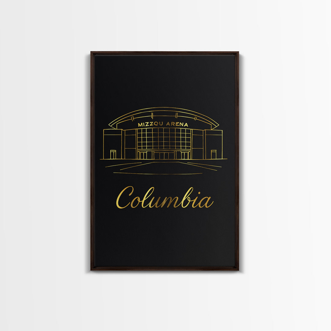 Columbia South Carolina Travel Poster, Canvas Print, Black Gold Minimalist Art, Columbia City Art, Travel Wall Art, Travel Print
