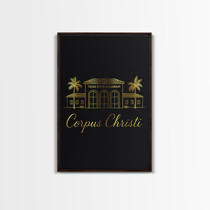 Corpus Christi Travel Poster, Canvas Print, Dark Minimalist Wall Art, Corpus Christi Travel Art, Travel Art Print, Travel Wall Art