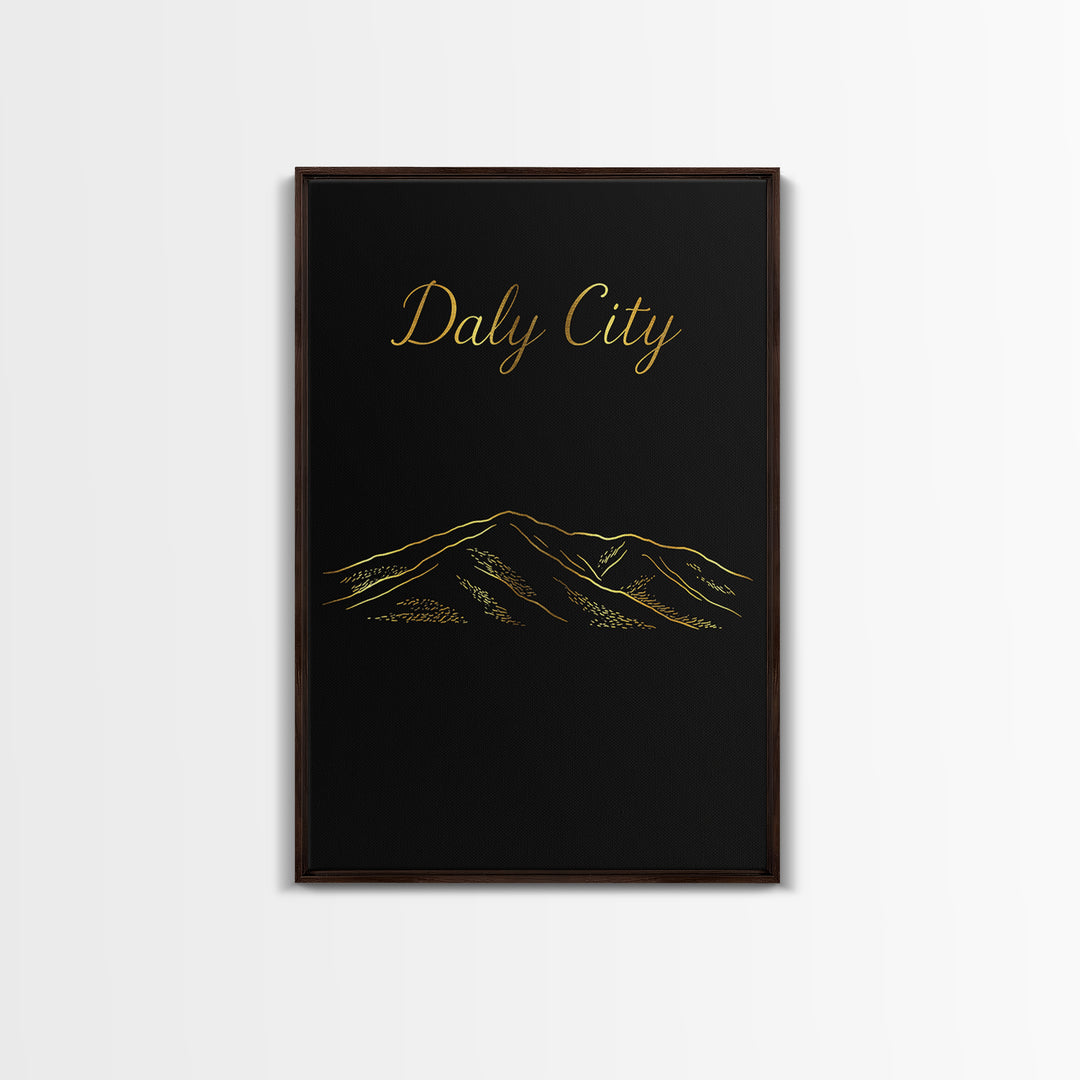 Daly City California Travel Poster, Canvas Print, Dark Minimalist Wall Art, Daly Art Print, Poster Art, Retro Travel Print, Poster Print