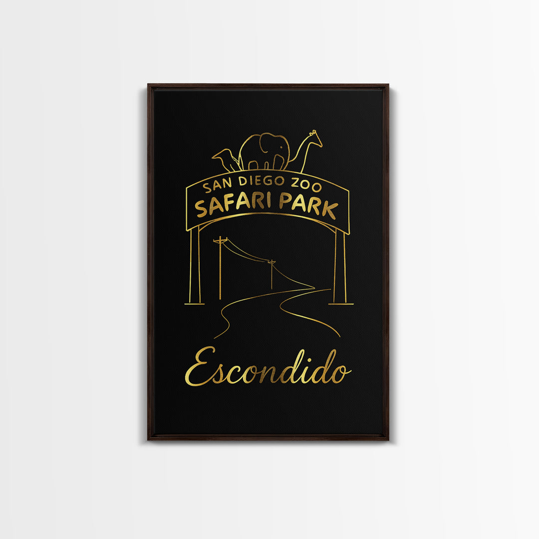 Escondido Travel Poster, Canvas Print, Dark Minimalist Wall Art, Escondido Poster Print, Modern Wall Decor, Living Room Wall Art