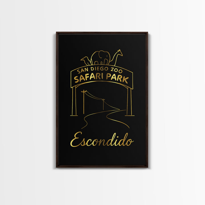 Escondido Travel Poster, Canvas Print, Dark Minimalist Wall Art, Escondido Poster Print, Modern Wall Decor, Living Room Wall Art