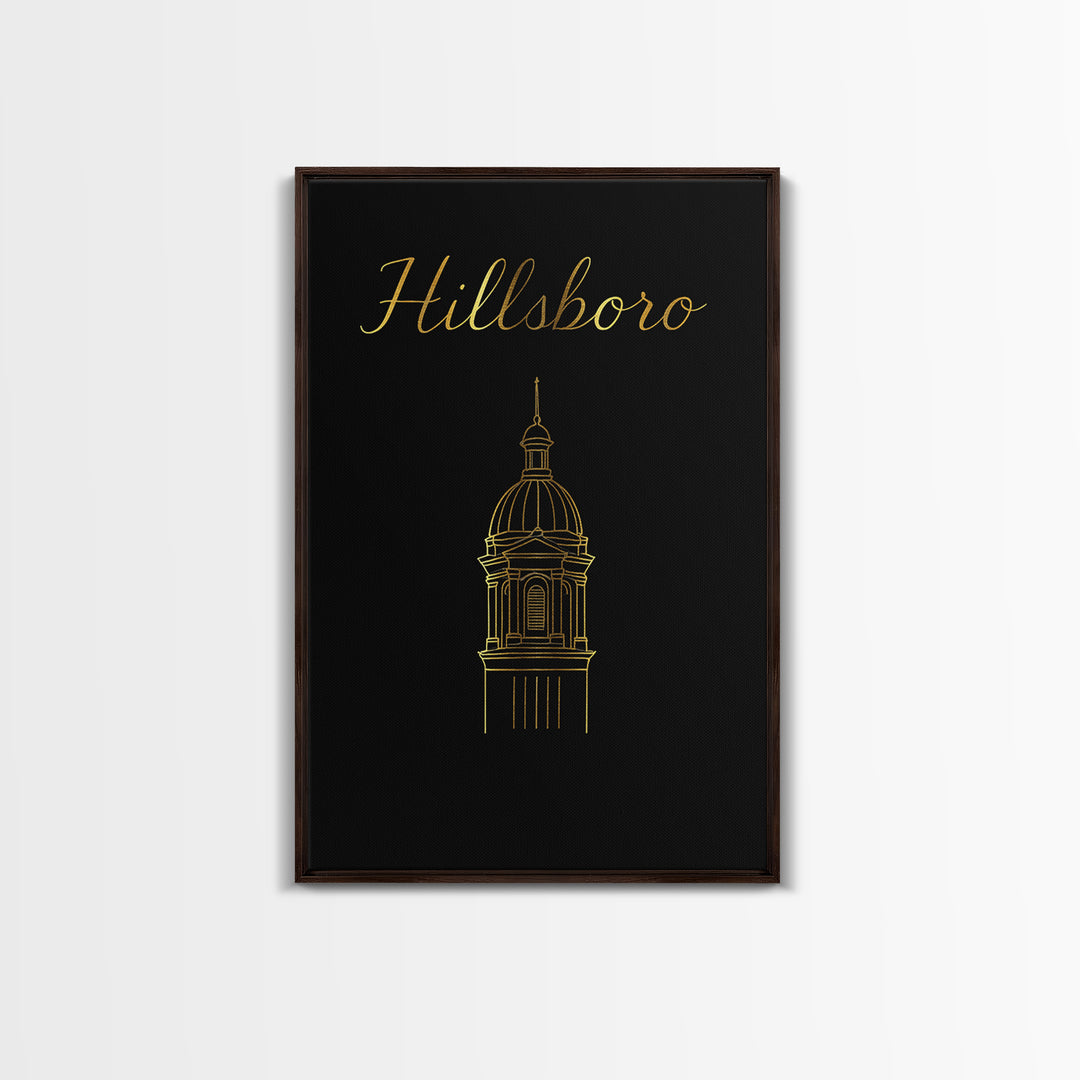 Hillsboro Oregon Travel Poster, Canvas Print, Dark Minimalist Wall Art, Hillsboro Poster Print, Poster Art, Travel Wall Art, Travel Gift