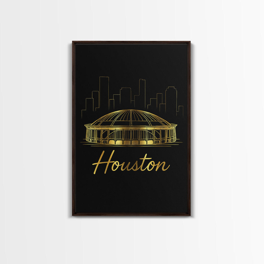 Houston Texas Travel Poster, Canvas Print, Dark Minimalist Wall Art, Houston City Art, Travel Wall Art, Retro Travel Print, Poster Print