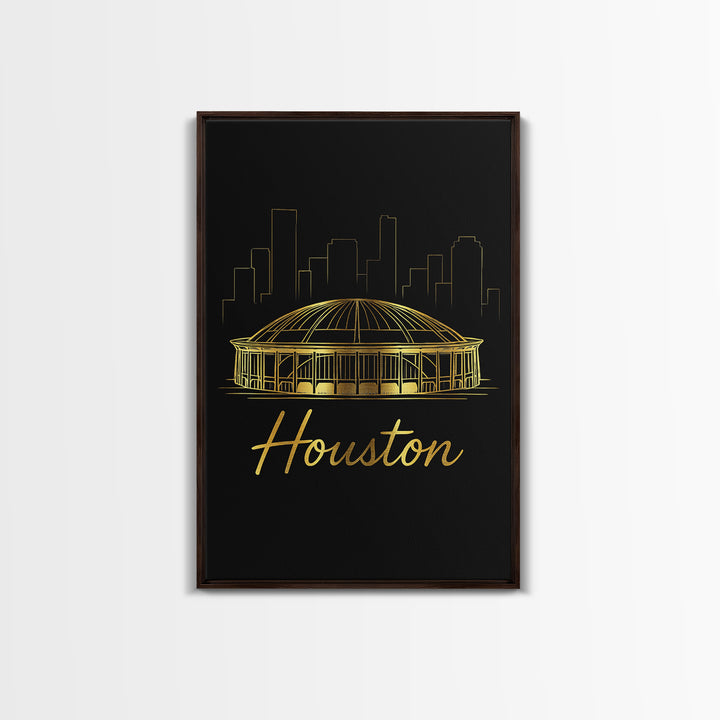 Houston Texas Travel Poster, Canvas Print, Dark Minimalist Wall Art, Houston City Art, Travel Wall Art, Retro Travel Print, Poster Print
