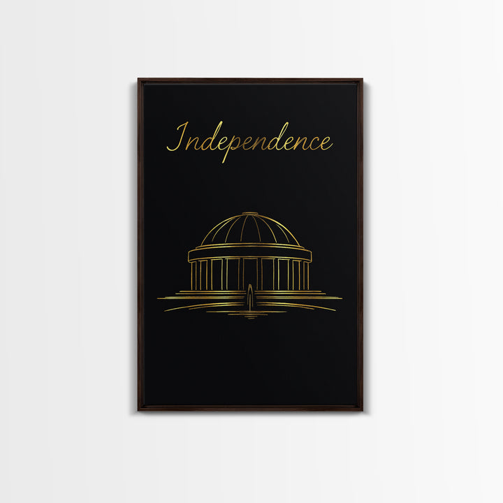 Independence Travel Poster, Canvas Print, Dark Minimalist Wall Art, Independence Travel Art, Fine Art Print, Gift For Travelers