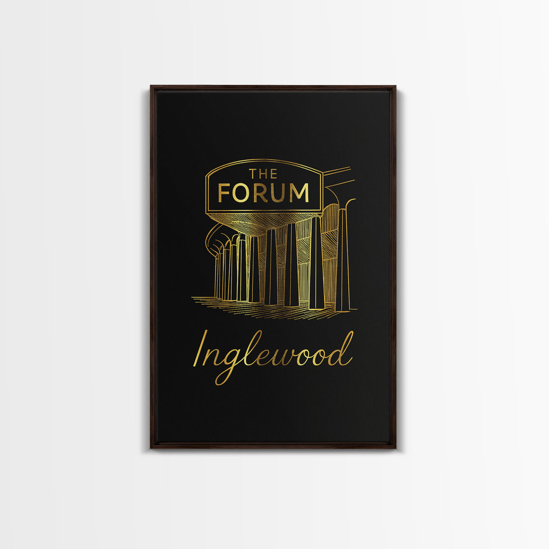Inglewood California Travel Poster, Canvas Print, Dark Minimalist Wall Art, Inglewood Travel Art, Wall Decor, Gift For Travelers, Wall Art