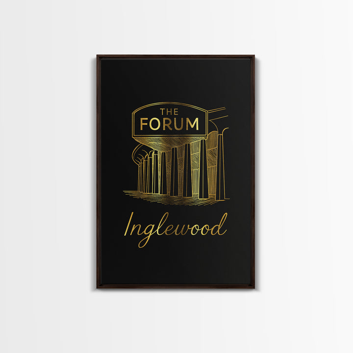 Inglewood California Travel Poster, Canvas Print, Dark Minimalist Wall Art, Inglewood Travel Art, Wall Decor, Gift For Travelers, Wall Art