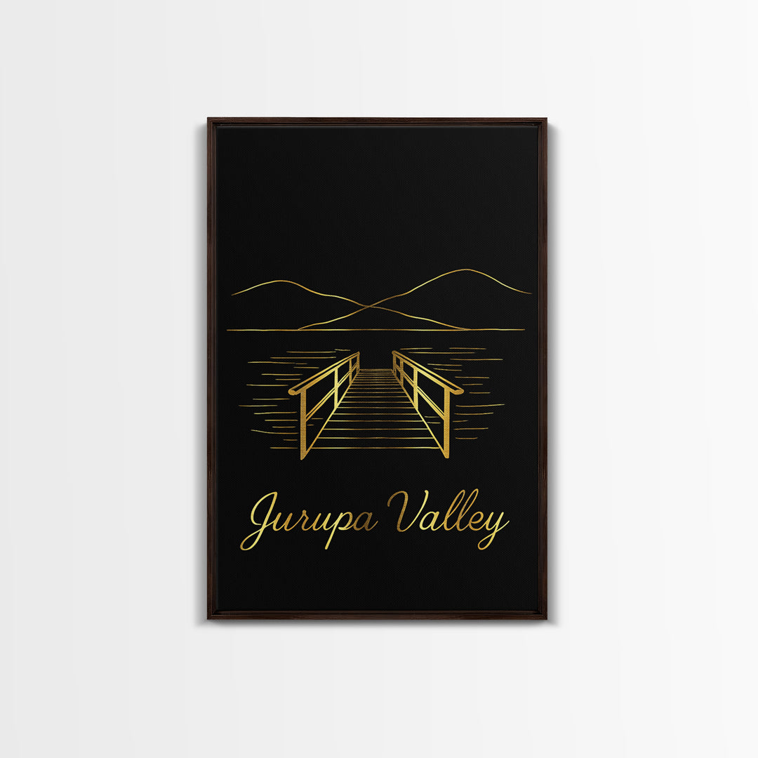 Jurupa Valley Travel Poster, Canvas Print, Dark Minimalist Wall Art, Jurupa Valley Wall Art, Mid Century Wall Art, Travel Wall Decor