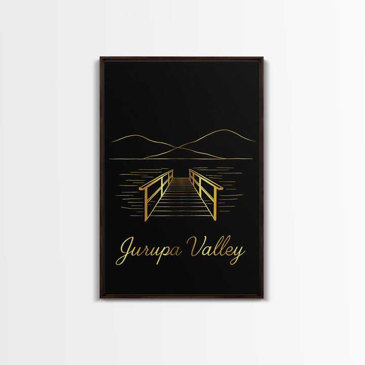 Jurupa Valley Travel Poster, Canvas Print, Dark Minimalist Wall Art, Jurupa Valley Wall Art, Mid Century Wall Art, Travel Wall Decor