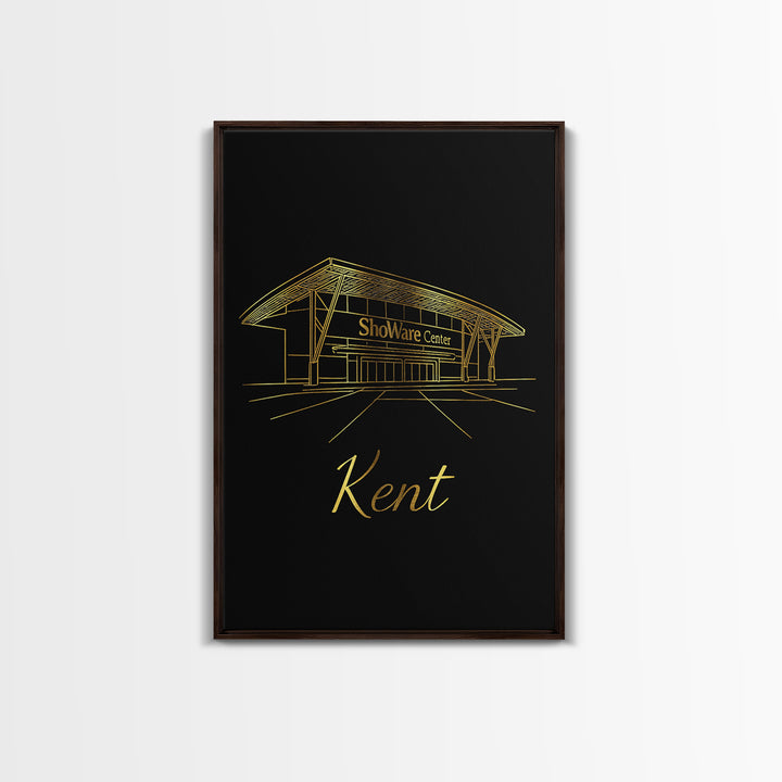 Kent Washington Travel Poster, Canvas Print, Dark Minimalist Wall Art, Kent Wall Art, Travel Poster Art, Travel Art Print, Travel Wall Art