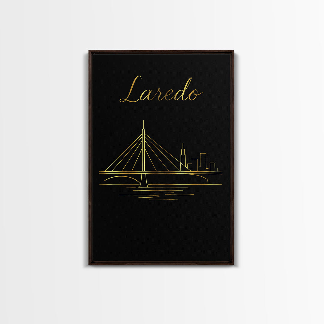 Laredo Texas Travel Poster, Canvas Print, Dark Minimalist Wall Art, Laredo City Art, Fine Art Print, Travel Poster Set, Home Office Decor