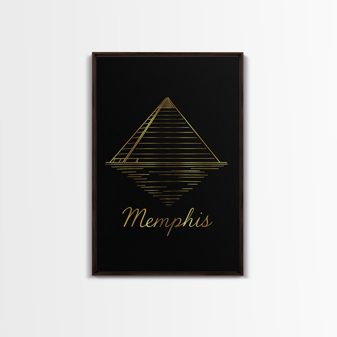 Memphis Travel Poster, Canvas Print, Minimalist Gold Line Art, Memphis Travel Art, City Travel Prints, City Art Print, Modern Wall Decor