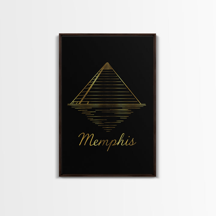 Memphis Travel Poster, Canvas Print, Minimalist Gold Line Art, Memphis Travel Art, City Travel Prints, City Art Print, Modern Wall Decor