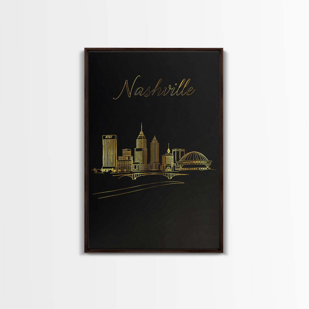 New York Travel Poster, Framed Canvas Print, Minimalist Gold Line Art, New York Wall Art, City Art Print, Travel Art Print, Poster Print
