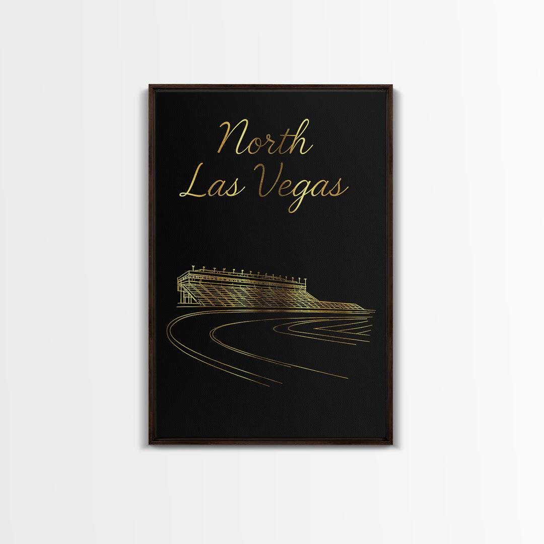 North Las Vegas Travel Poster, Framed Canvas Print, Minimalist Gold Line Art, North Las Vegas Art Print, Travel Poster Set, City Poster