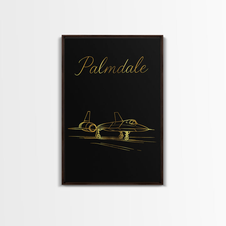 Palmdale California Travel Poster, Canvas Print, Gold Outline Poster Art, Palmdale Art Print, Wall Decor, Wall Art, Fine Art Print