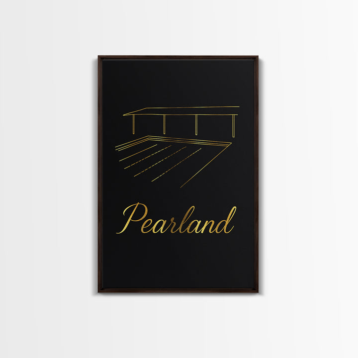 Pearland Travel Poster, Canvas Print, Dark Minimalist Wall Art, Pearland Poster Print, Travel Poster Art, City Travel Prints, Design 1