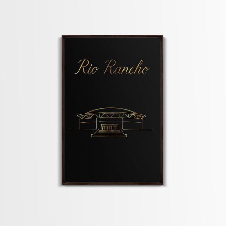 Rio Rancho Travel Poster, Canvas Print, Dark Minimalist Wall Art, Rio Rancho City Art, Travel Wall Art, City Art Print, Wanderlust Decor