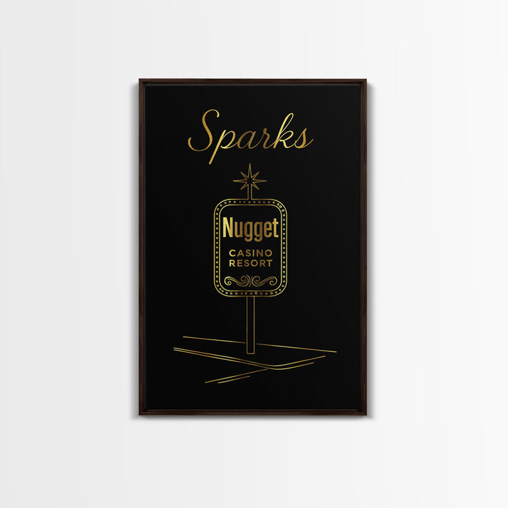 Sparks Travel Poster, Canvas Print, Minimalist Gold Line Art, Sparks Art Print, Travel Wall Art, Fine Art Print, Retro Travel Print