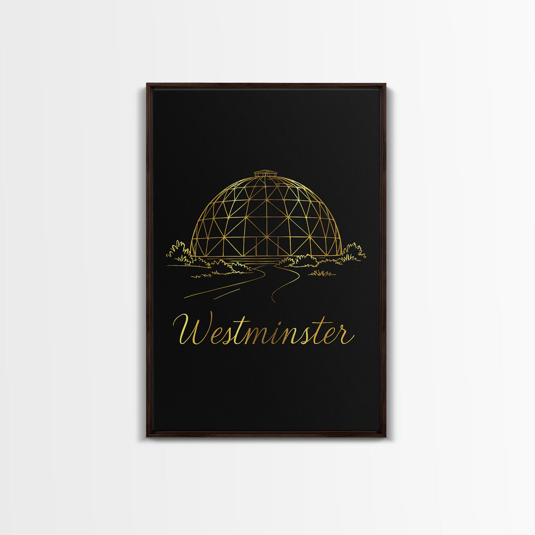 Westminster Travel Poster, Framed Canvas Print, Minimalist Gold Line Art, Westminster City Art, Travel Poster Art, Travel Poster Set