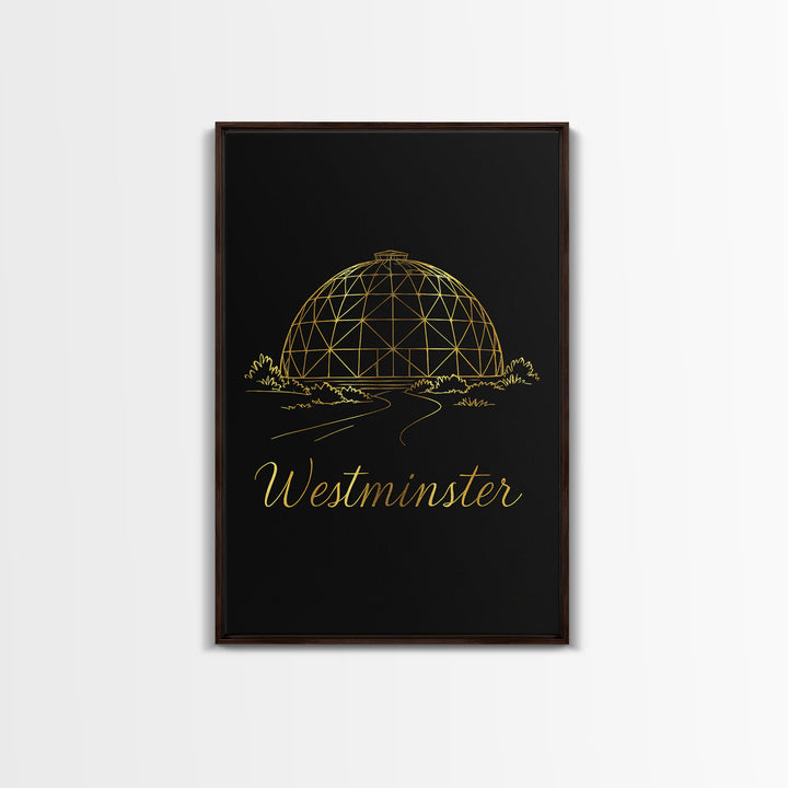 Westminster Travel Poster, Framed Canvas Print, Minimalist Gold Line Art, Westminster City Art, Travel Poster Art, Travel Poster Set