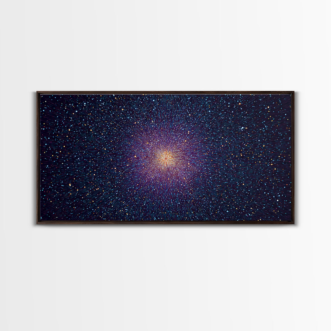 Radiant Purple Starburst Abstract Wall Art, Midcentury Modern Art Print, Cosmic Retro Decor, Space Abstract Art Poster For Home