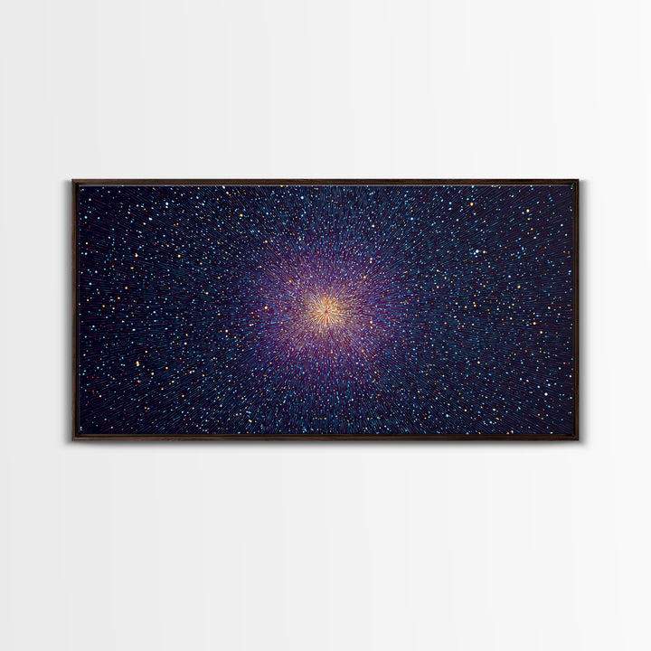 Radiant Purple Starburst Abstract Wall Art, Midcentury Modern Art Print, Cosmic Retro Decor, Space Abstract Art Poster For Home