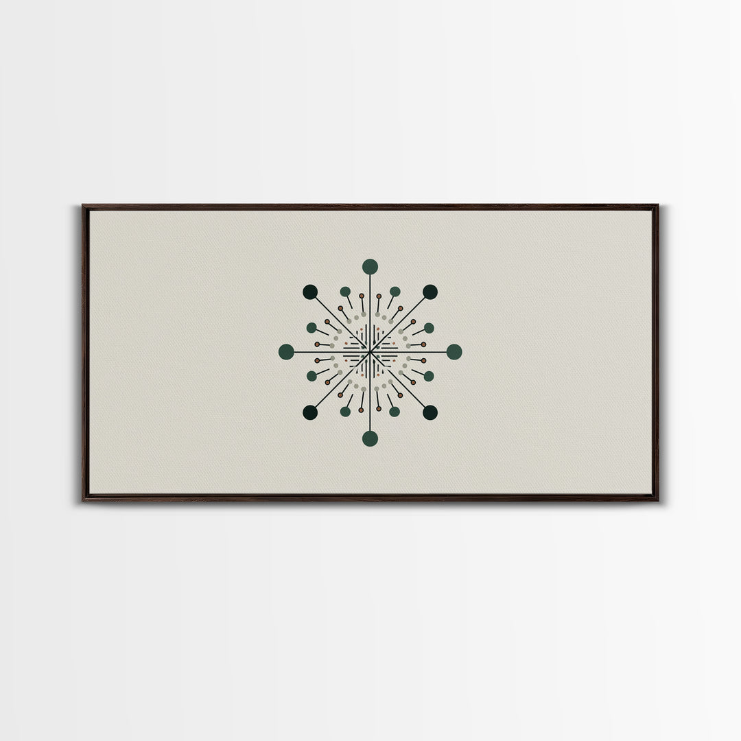 Atomic Green Starburst Wall Art, Midcentury Modern Art, MCM Wall Decor, Geometric Abstract Print, Retro Home Decor For Living Room