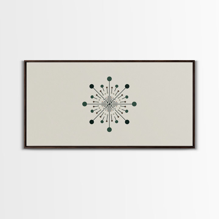 Atomic Green Starburst Wall Art, Midcentury Modern Art, MCM Wall Decor, Geometric Abstract Print, Retro Home Decor For Living Room