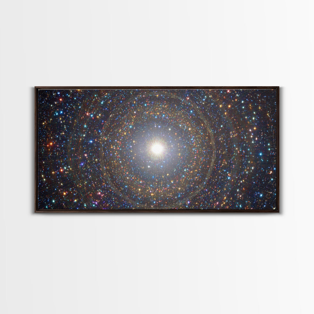Radiant Cosmic Star Vortex Wall Art, Modern Abstract Art Print, Space Abstract Art, Blue Wall Decor, Gallery Wall Art, Home Office Art