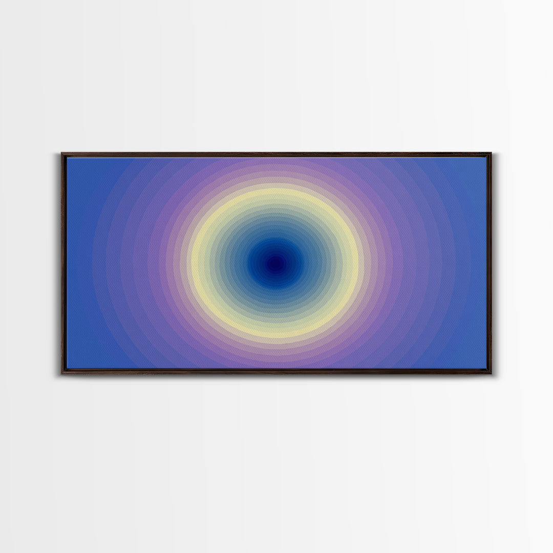 Blue Purple Concentric Circle Wall Art, Modern Abstract Art Print, Soft Geometric Decor, Minimalist Bedroom Poster, Home Decor