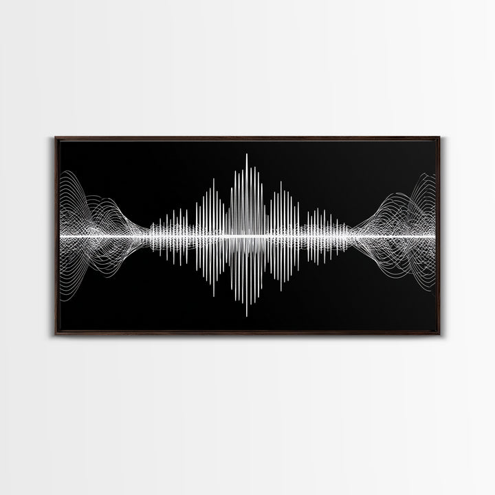 Black And White Sound Wave Wall Art, Minimal Audio Waveform, Modern Abstract Art Print, Music Studio Decor, Office Wall Decor