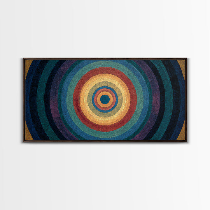 Colorful Concentric Circle Target Wall Art, Midcentury Modern Geometric Art Print, Bauhaus Poster, Retro Home Decor Gift