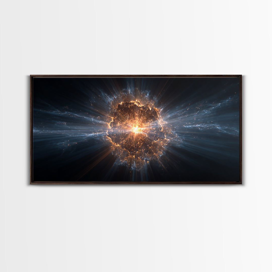 Glowing Cosmic Explosion In Deep Space Wall Art, Modern Abstract Art Print, Sci Fi Wall Decor, Digital Art For Home Office